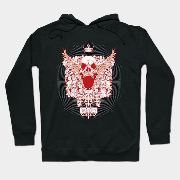 Cool Illustration Of Skull Vanity Hoodie by Foxxy Merch